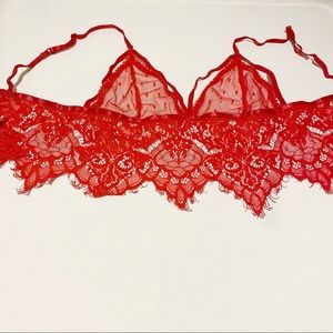 Red Bralette lace top in size small